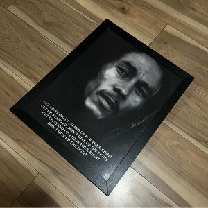 Bob Marley Black and White Framed Photo
